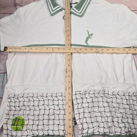 Tombolo Men's XL White Terrycloth Tennis-Inspired Polo Shirt - Picture 7 of 10